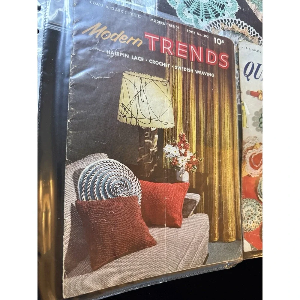 Vintage 50s Crochet Books Lot of 5 Ruffled Doilies Quick Tricks Lace Trends